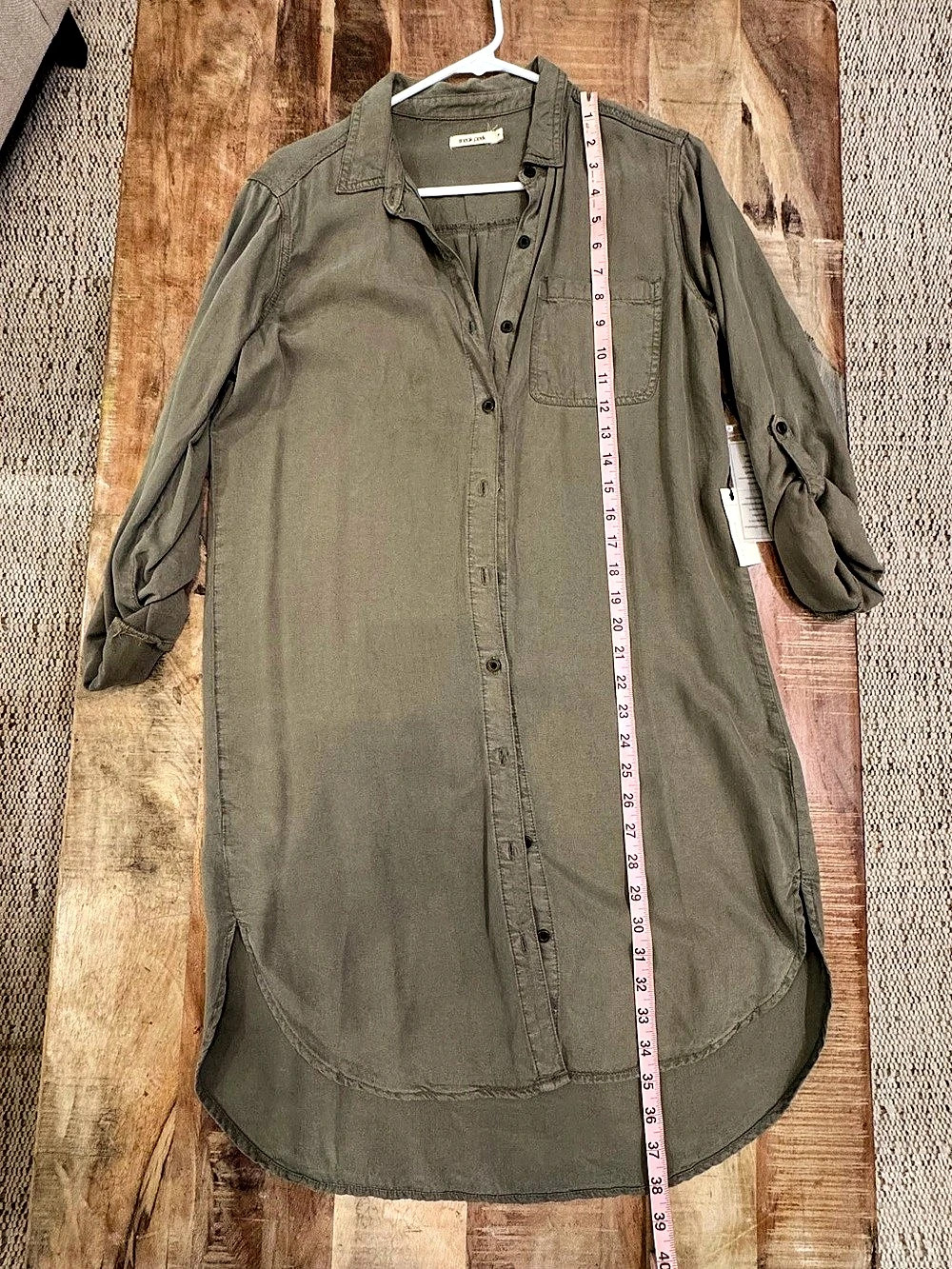 Sneak Peek Tencel Shirt Dress Olive Dress Small